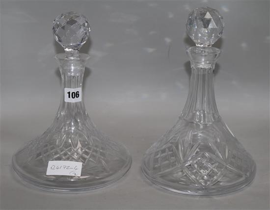Two ships glass decanters